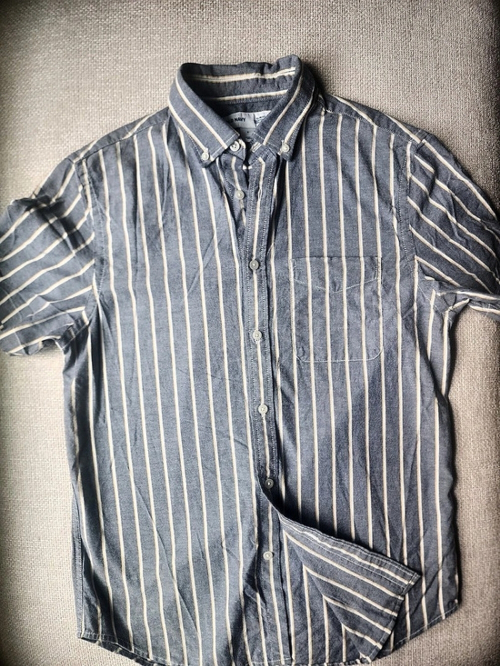 Old Navy Men'Small Striped Button Down Shirt Size Small